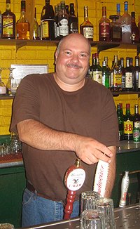 Jimmy Piontek, bartender and flat top master serves it up the way he's done it for the last 28 years.