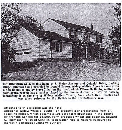 Widow Whites Tavern in Basking Ridge, New Jersey - Mr. Local History Archive #mrlocalhistory