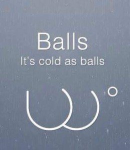 The term Cold as Balls is not what you think. It's an interesting tale.