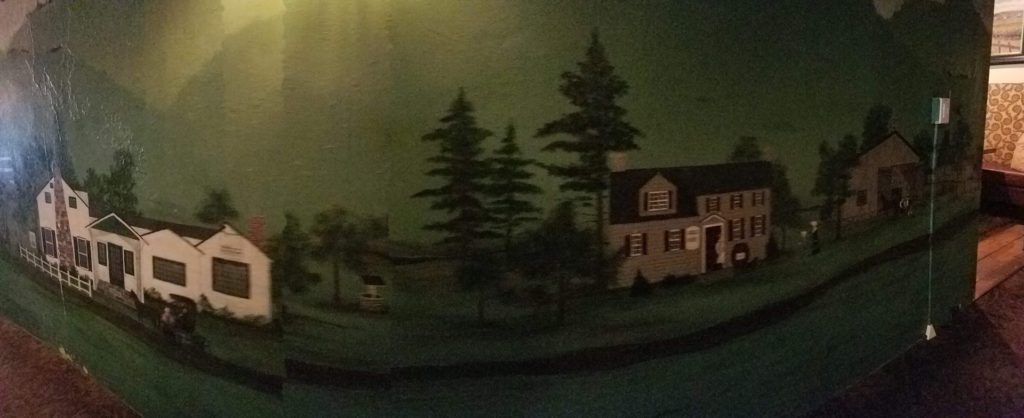 A mural painting of Franklin Corners inside the Grain House restaurant including the Grain House on the left. Credit:Brooks Betz