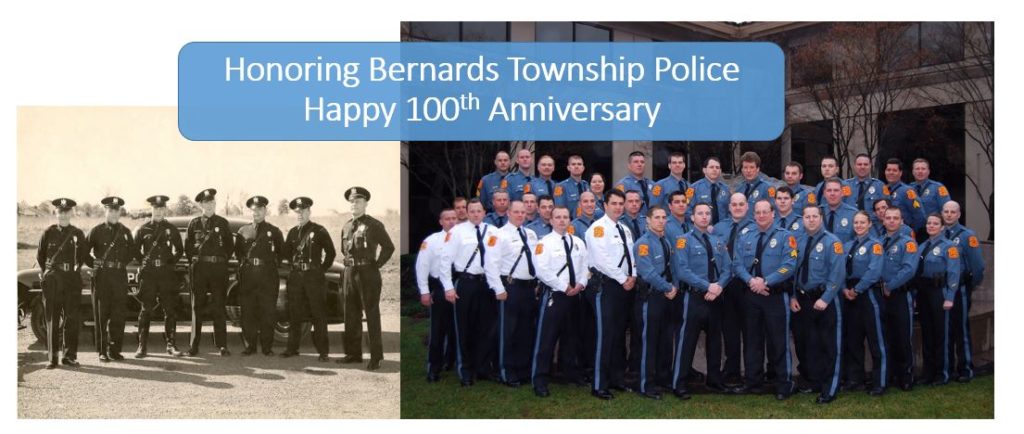 UPDATE: Visit our Social Media Facebook Page to see two Bernards Township Police photos every day in April as we celebrate their 100 year journey.   https://www.facebook.com/mrlocalhistory/ 