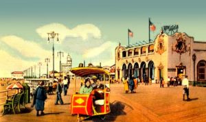 Click to Enlarge. The Childs Restaurant on the boardwalk in Coney Island, New York.