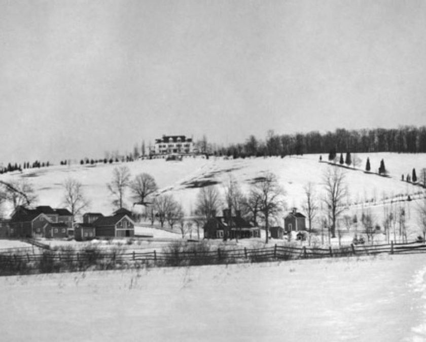 Zachariah and Kate Belcher home called Sunnybranch at the top of the Peapack Hill just near where Natirar stands today. c1905