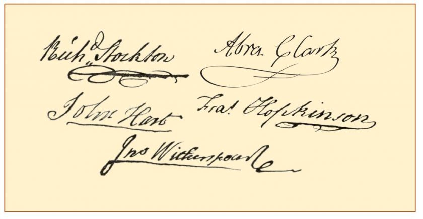 Five NJ Signers of the Declaration of Independence - Mr Local History