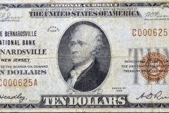 1929 Bernardsville National Bank  $10 note.