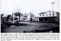 The village of Basking Ridge c.1940 with the famed Cerino Brother's donation of the town green.
