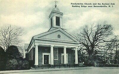 Historic image of the Basking Ridge Presbyterian Church in Basking Ridge