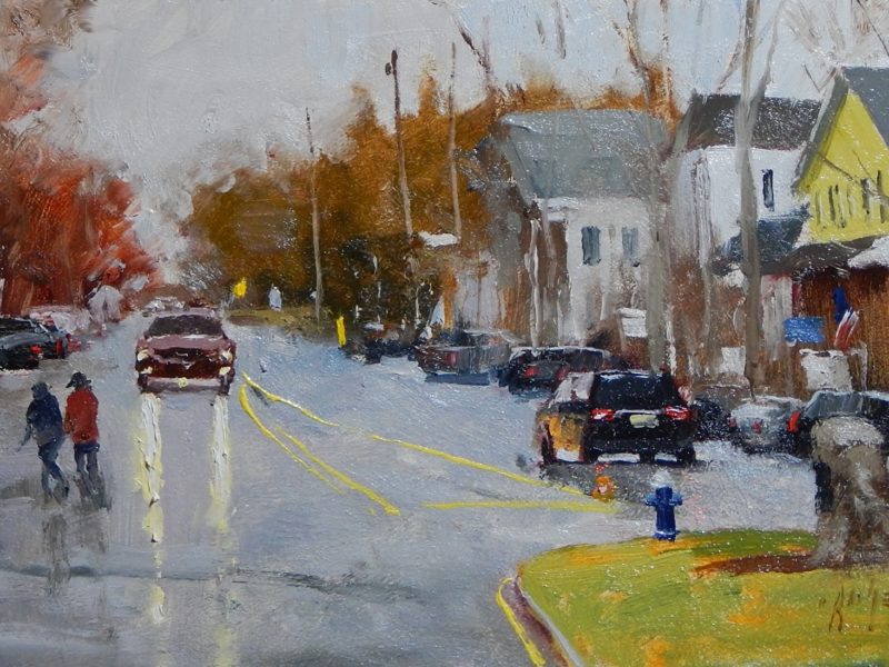 Historic Basking Ridge Village. Artist - Paul Bachem