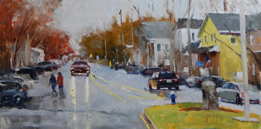 Historic Basking Ridge Village. Artist - Paul Bachem