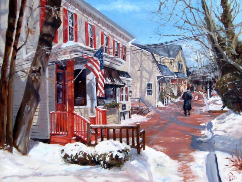 Basking Ridge Downtown by Artist Alex Bigatti