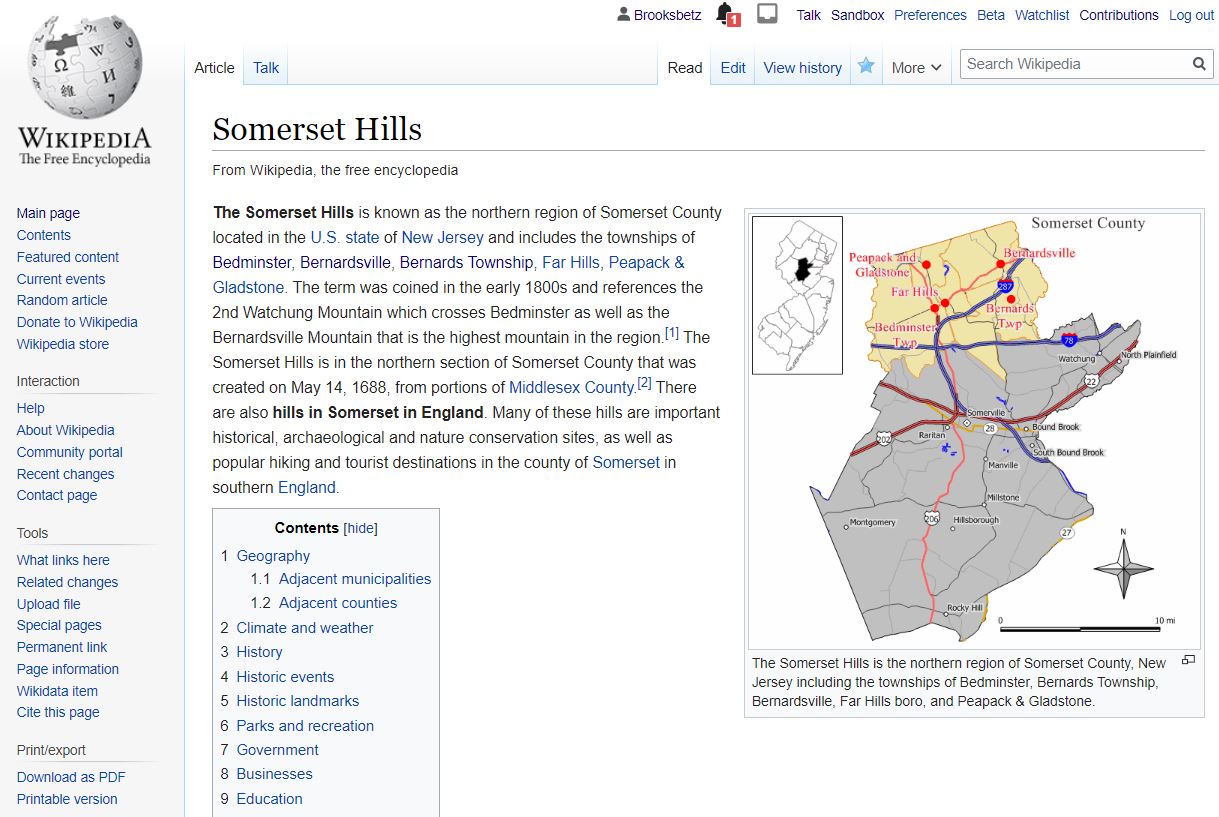 Visit the Somerset Hills Wikipedia page today - Click Here