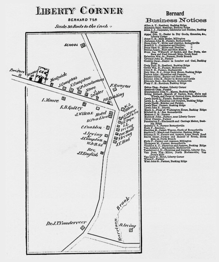 Liberty Corner in 1873.