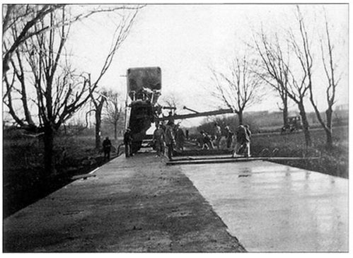 Basking Ridge's South Maple Avenue getting paved c 1928