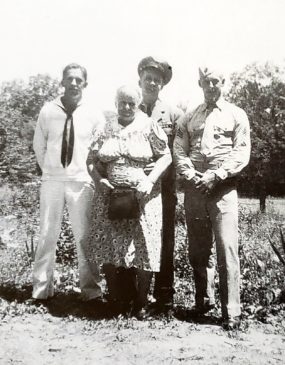 Amelia Grabarczyk and her three servicemen sons - 1944