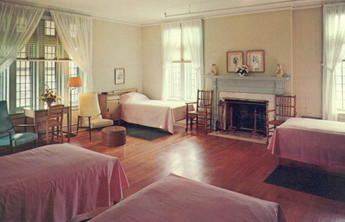 A view of the bedroom at the Kate Macy Ladd Convalescent Home in Peapack. Verso states the postcard was copyrighted in 1977 and published by The Scheller Co., Hackettstown, N.J. Source: Rutgers Library