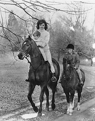 Jackie and children riding