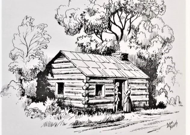 An artist rendering of the first church and schoolhouse in the Somerset Hills which was started back in the 1750s.