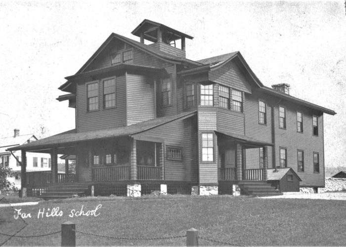 Far Hills School and Schley Hall on the Far Hills Fairgrounds c.1900