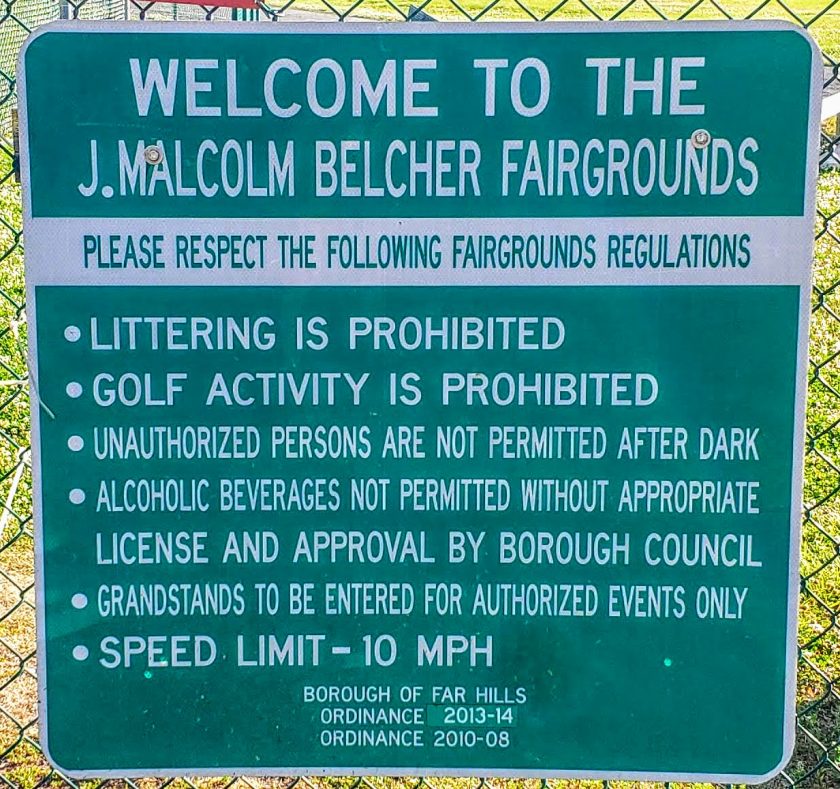 The Far Hills Fairground is named after J. Malcolm Belcher of Far Hills