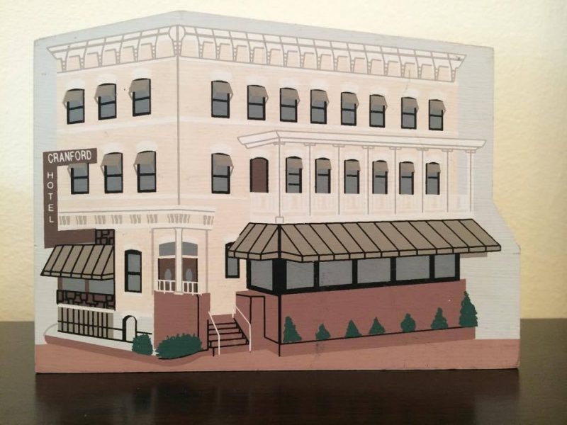 A keepsake made back in the 1990s honoring the history of the Cranford Hotel. No longer available.