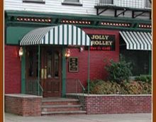 The iconic green and white awnings of Westfield's Jolly Trolley