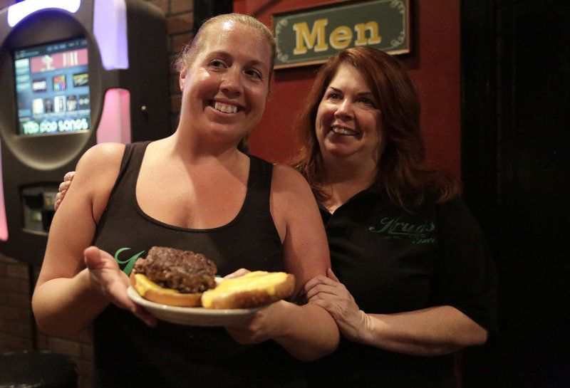 Daughter Joyce LaMotta with her mother Ellen. What's the 3rd and 4th generation owners of Krug's Tavern. 2005 - Joyce started bartending and learning how to cook - then starting doing more and more taking over the ordering,   the scheduling and the hiring and unfortunately the firing. Source: NJ.com