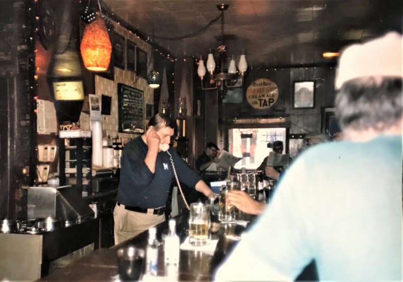 Krug's Krug's Tavern Bartender on phone we used to call him Moose - Arthur Branhauf Tavern Bartender on phone we used to call him Moose - Arthur Branhauf