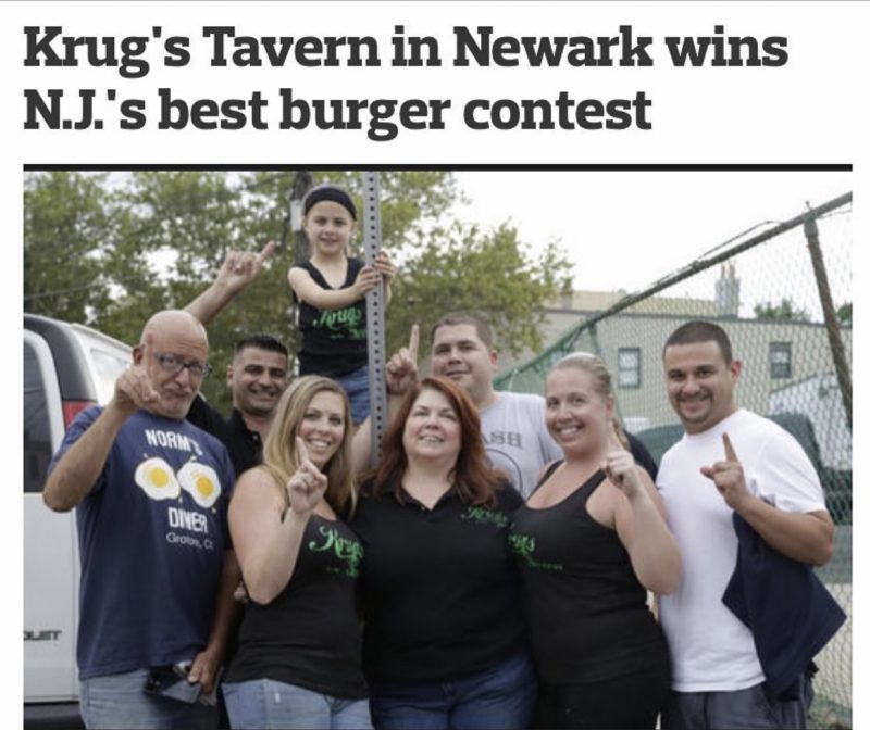 In 2015, Krug's was recognized as NJ's best burger stop alongside their signature fried shrimp and spicy Mariana sauce. A mainstay hangout for the Newark Police, Firefighters and the nearby longshoremen, Krug's will always be a Down Neck institution.