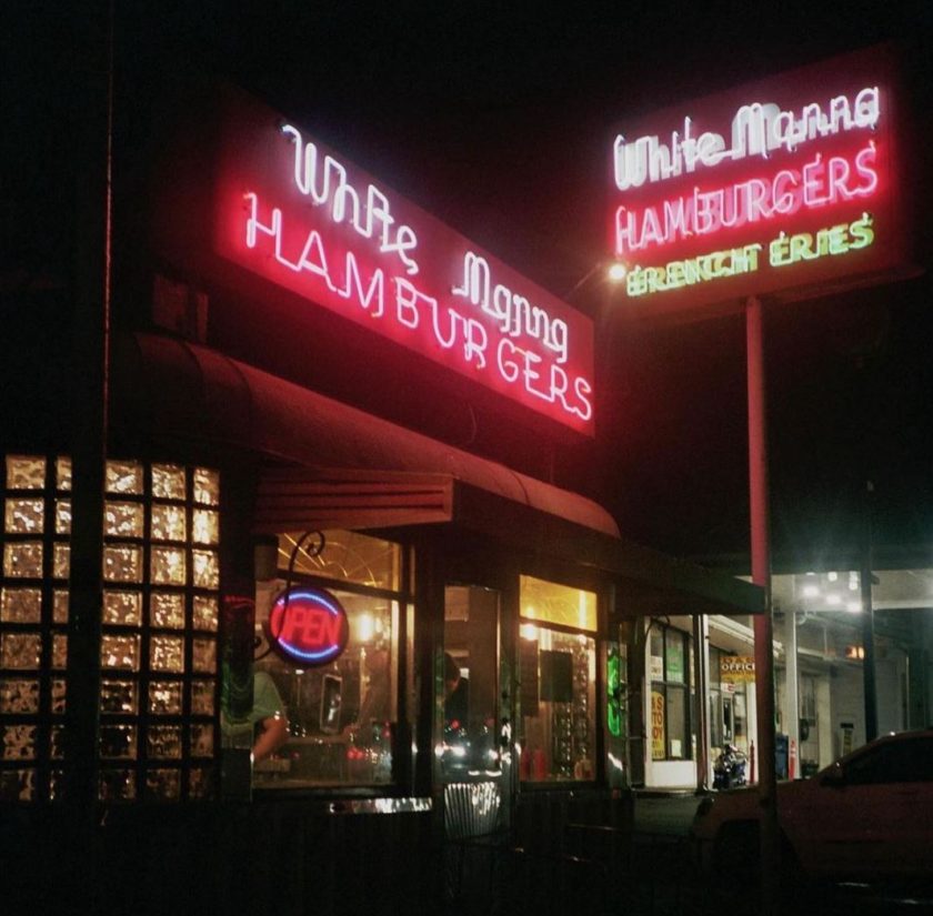 White Manna Diner at night