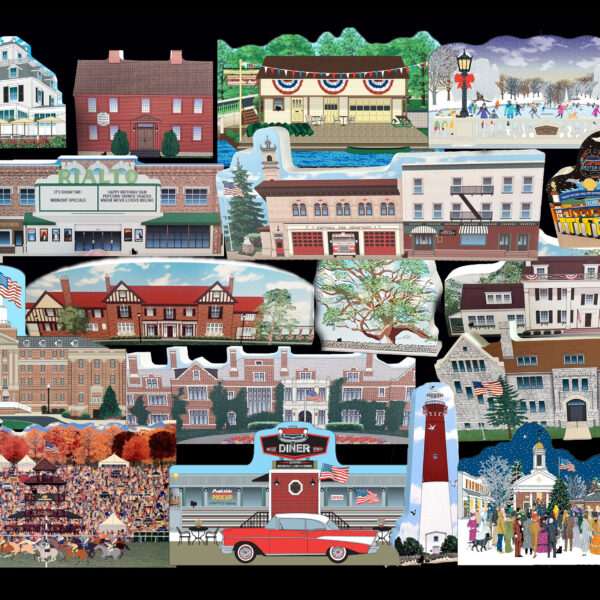 The Exclusive New Jersey Historic Wooden Village Keepsake Collection