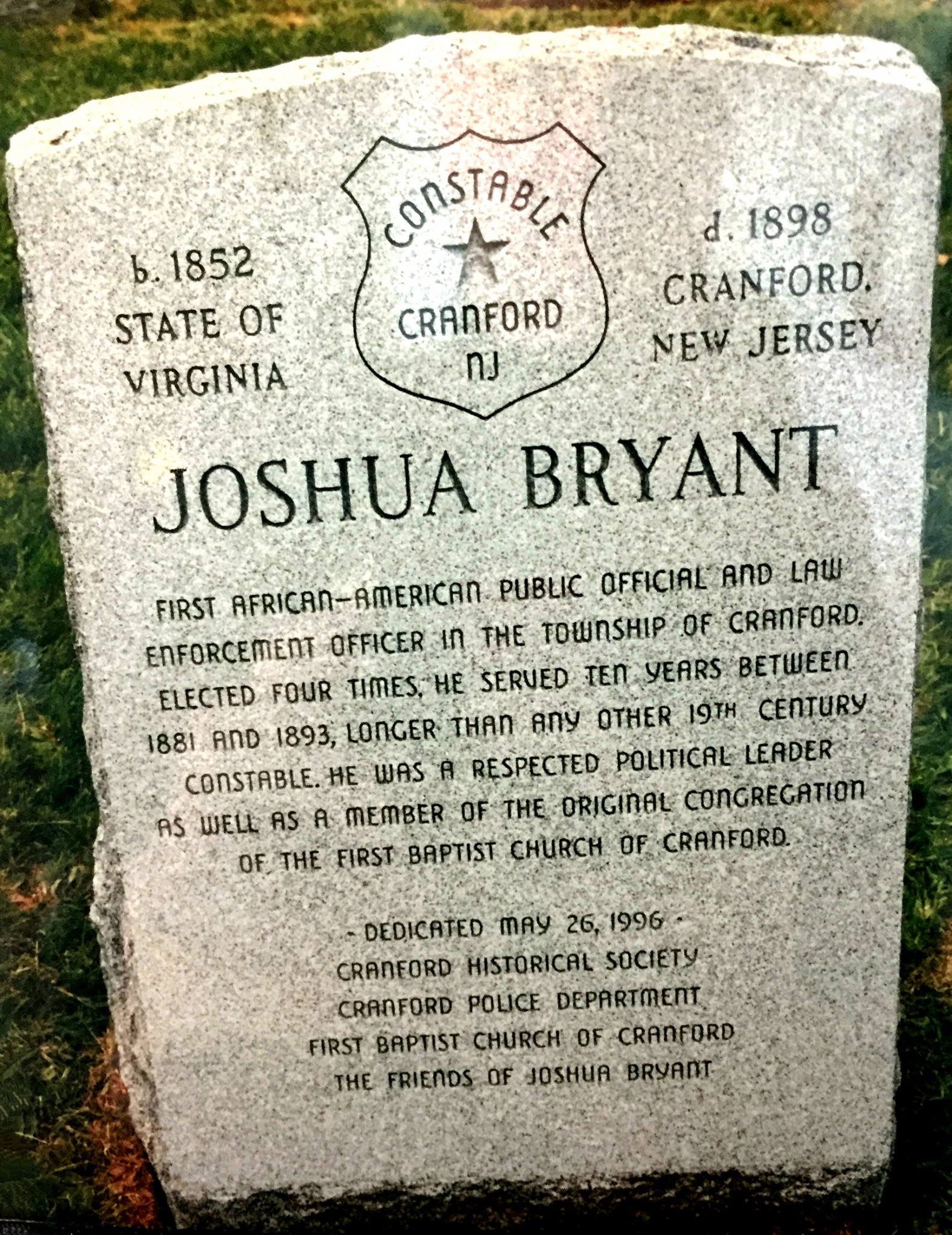 Joshua Bryant
Cranford Constable - Fairview Cemetery