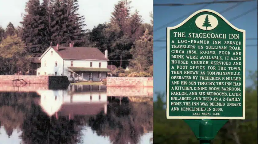 Lake-Naomi-Stagecoach-on-423-by-dam - Mr Local History Project