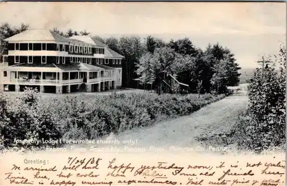 Pocono-Pines-PA-Assembly-Lodge-1908-Postcard Mr. Local history