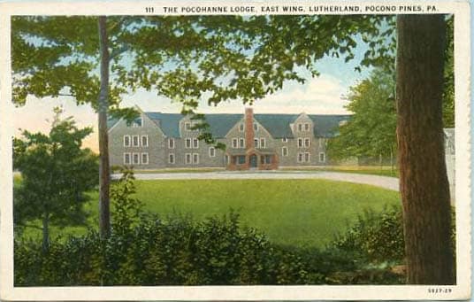 Postcard East Wing Lutherland Pocohanne Lodge Mr Local History Project Pocono Postcard Collection