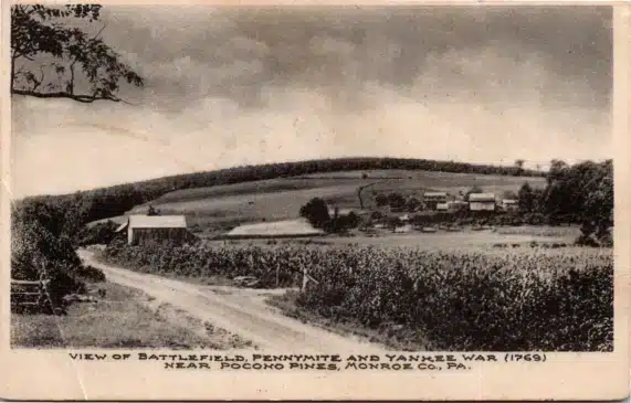 Postcard-Pennsylvania-Pocono-Pines-1769-Battlefield-Pennamite-Yankee-War-1908