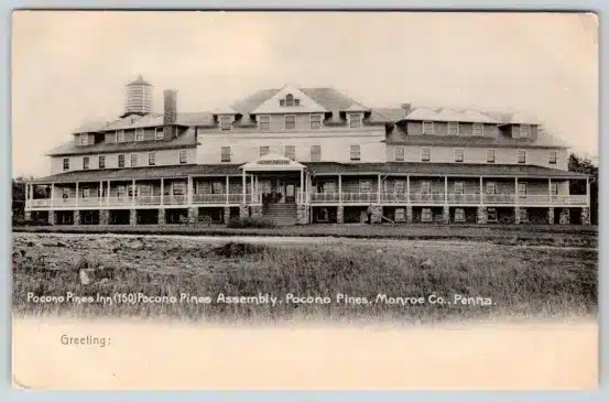 Pre-1908-ROTOGRAPH-POCONO-PINES-INN-ASSEMBLY-MONROE-COUNTY-PENNSYLVANIA-PA Mr Local History