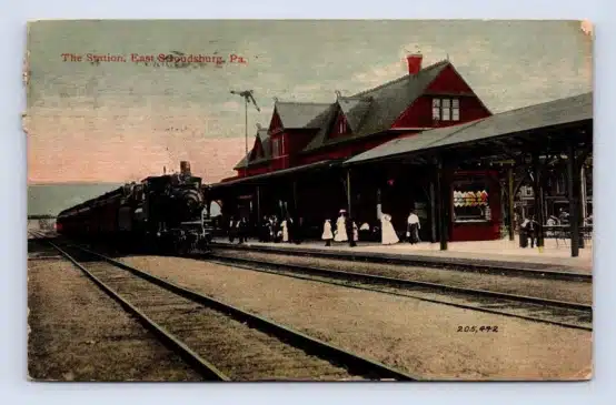 Strousburg-Train-Station-c-1914 Postcard Mr Local History Project