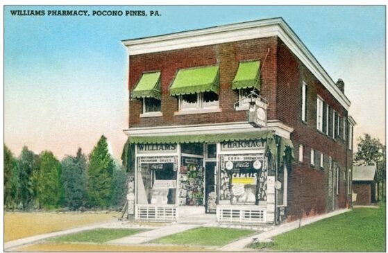 Williams Pharmacy Pocono Pines Mr Local History Project Pocono Postcard Collection