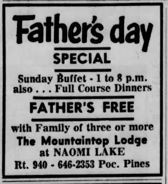 Mountaintop Lodge ad c 1964 Mr Local History Project