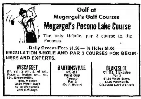 Megargles 1970 Advertisement - Pocono Lake Facillity off 3rd Street
