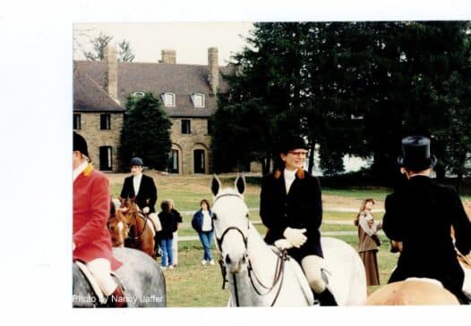 acqueline Kennedy Onassis Essex Foxhounds’ Thanksgiving. Left John F. Kennedy Jr. (Photo by Nancy Jaffer)- Mr Local History