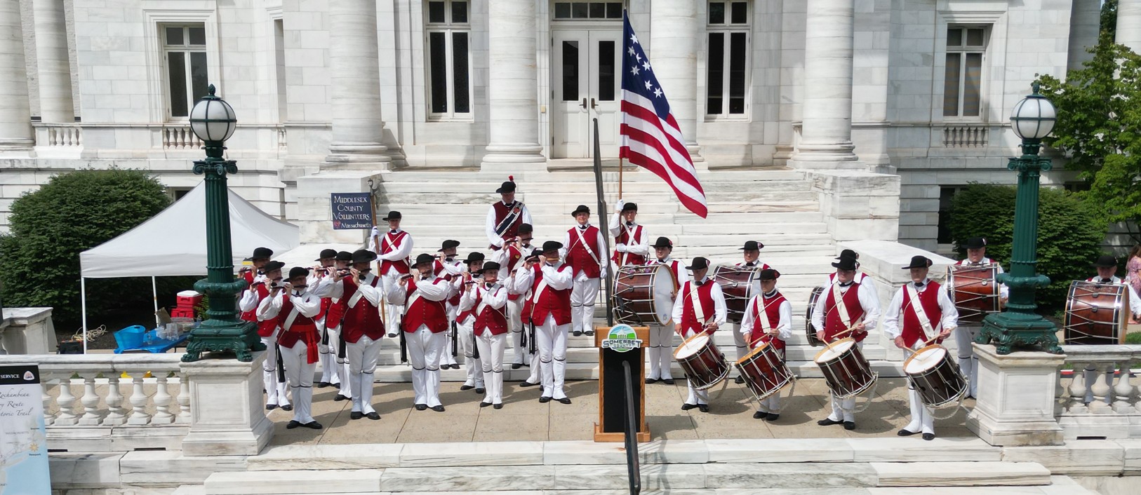 Middlesex County Volunteer Fifes and Drums Corp Marches thru Morristown and Somerville