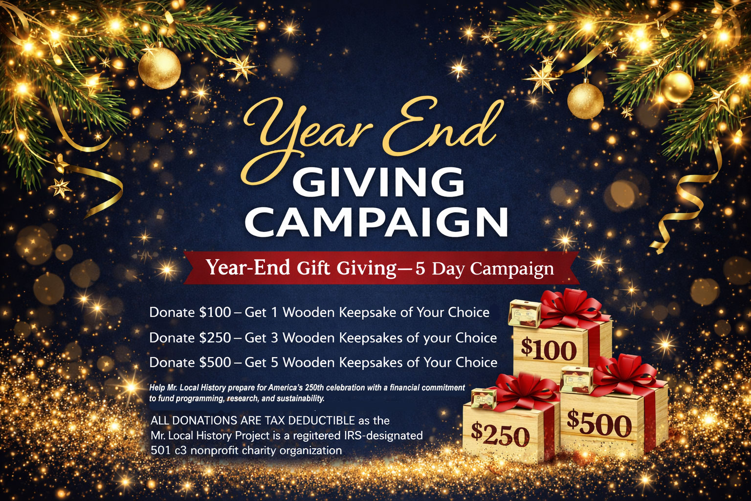 Year End Giving Campaign Mr. Local History Project